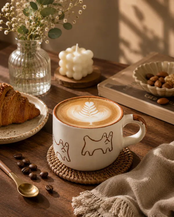 Minimalist Hound Artisan Latte Cup hover