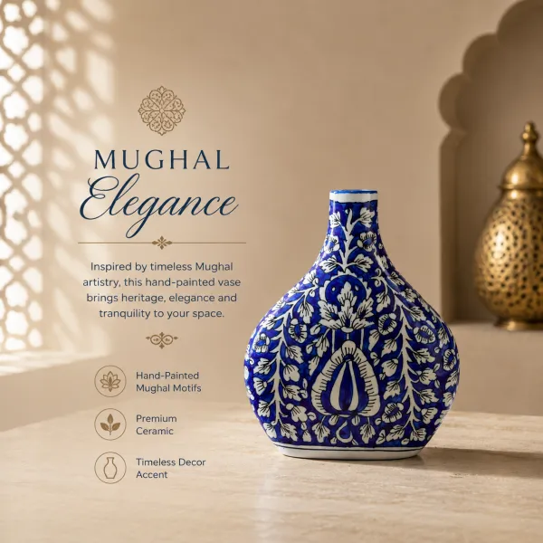 "Ovia" Flat Teardrop Ceramic Vase