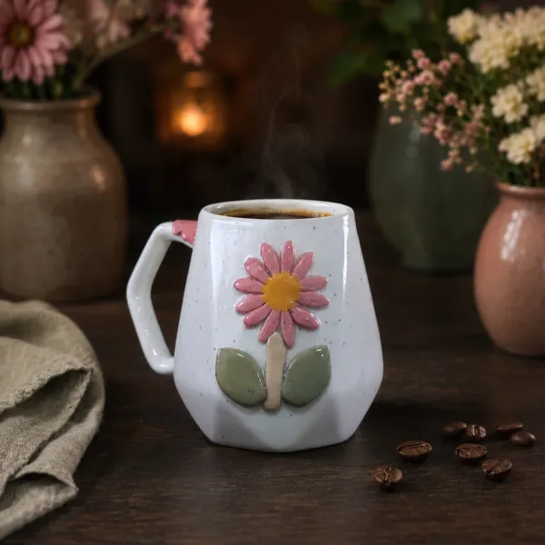 Floral Facet Artisan Mug