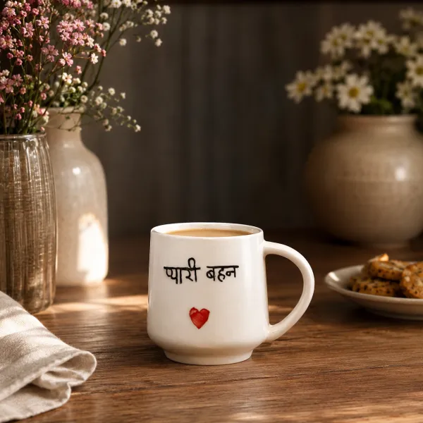 "Dil-Se" 'Pyari Behan' Minimalist Ivory Mug