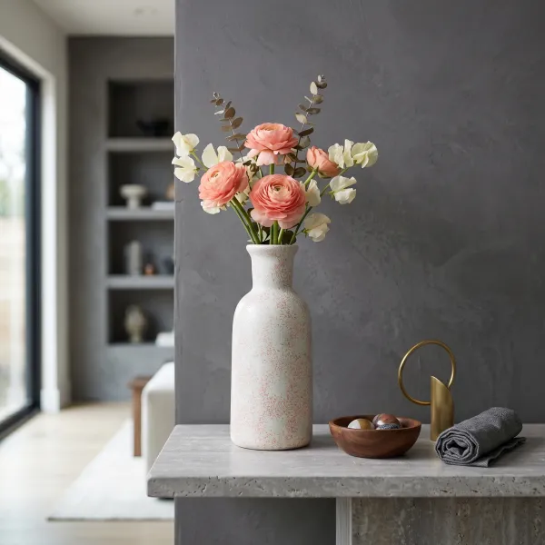 "Zola" Textured Crater Ceramic Vase