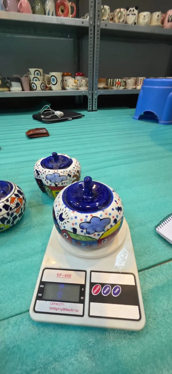 Hand-Painted Ceramic Lobed Multi-Purpose Jar hover
