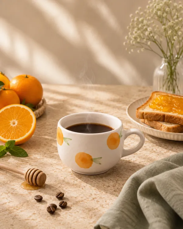 Citrus Motif Rounded Latte Cup