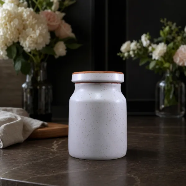 Mati Speckled Minimalist Ceramic Canister