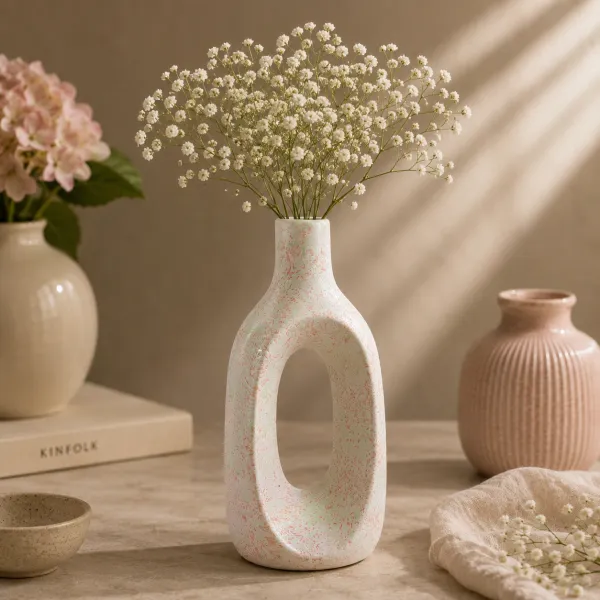 "Fenestra" Oval Loop Ceramic Statement Vase hover