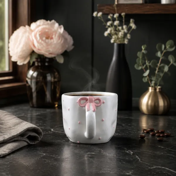 "Blush Ribbon" Artisan Keepsake Mug