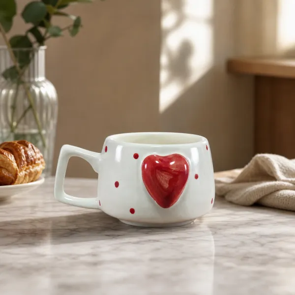 "Dil-Se" Embossed Heart Ivory Teacup hover