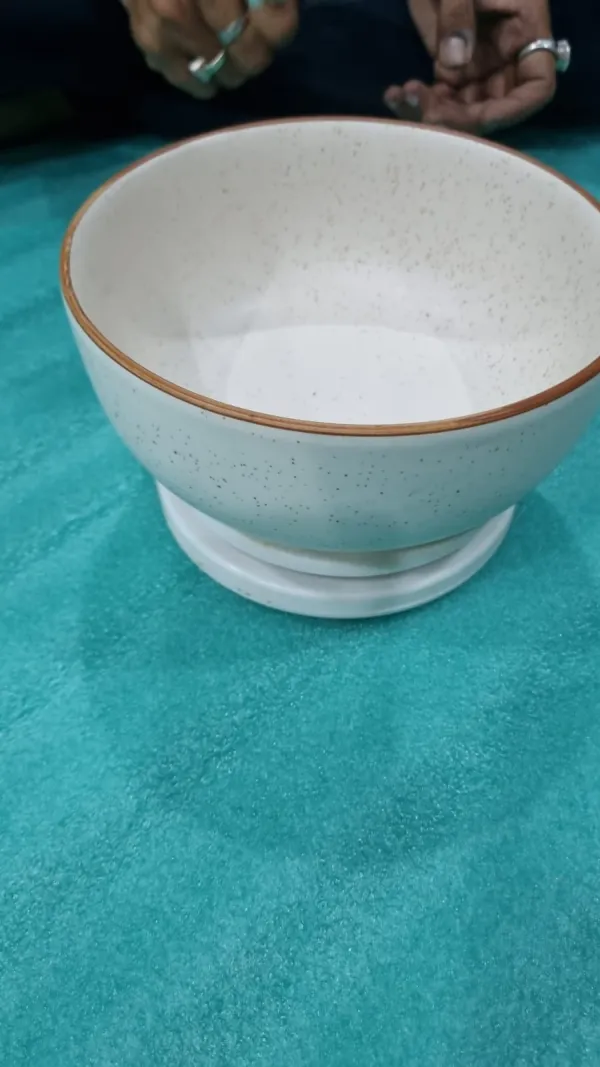 "Ivory Speckle" Grand Serving Bowl
