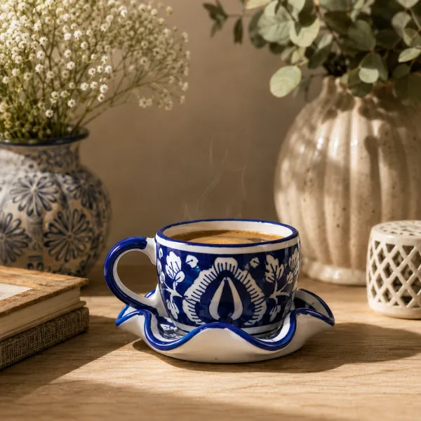 Hand-Painted Cup & Saucer Set