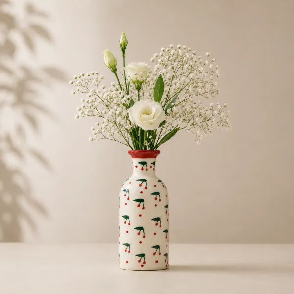 Cherry Blossom Artisan Bud Vase