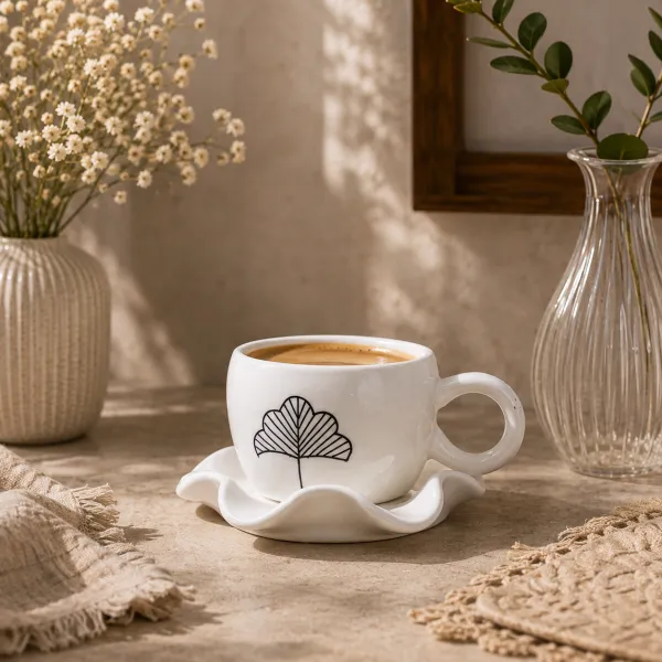 Frondescence Fluted Cup & Saucer Set
