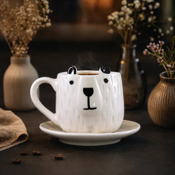 "Arctic Companion" Artisan Mug & Saucer Set