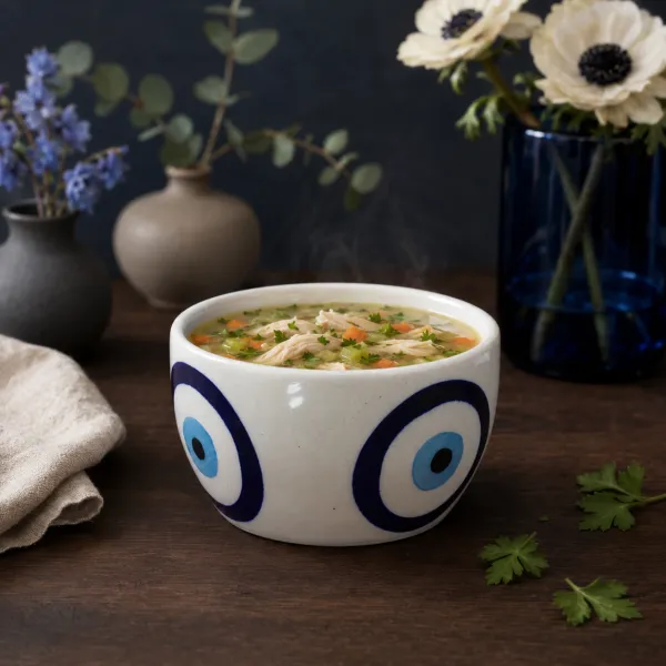 "Nazar" Hand-Painted Deep Ceramic Bowl (350ml) hover