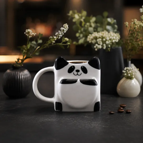 "Panda Hug" Artisan Sculptural Mug