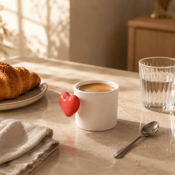 "Dil-Se" Sculptural Heart-Handle Ivory Mug hover