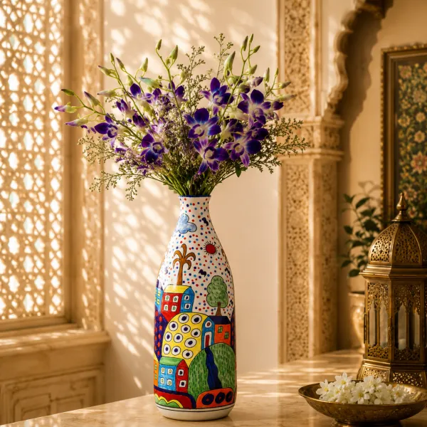 "Aria" Tall Carafe Ceramic Vase hover