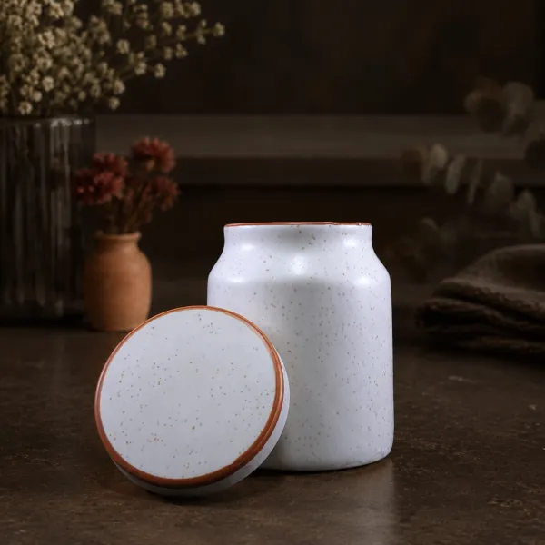 Mati Speckled Minimalist Ceramic Canister hover