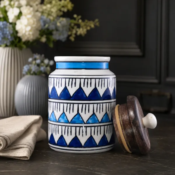 Hand-Painted Storage Jar