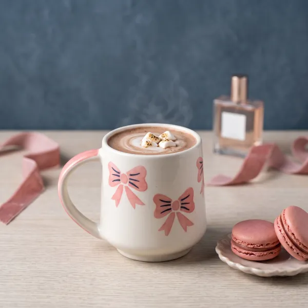 Painted Ribbon Ivory Mug hover