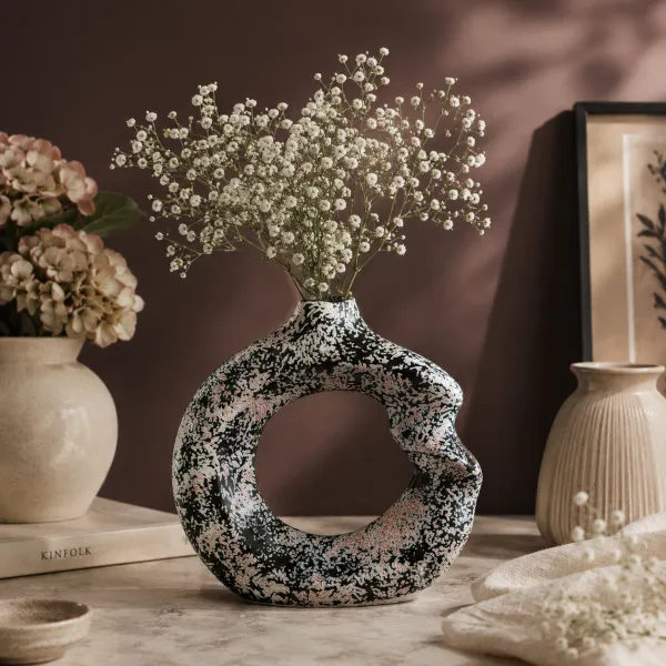 "Oculi" Twist Sculptural Donut Vase