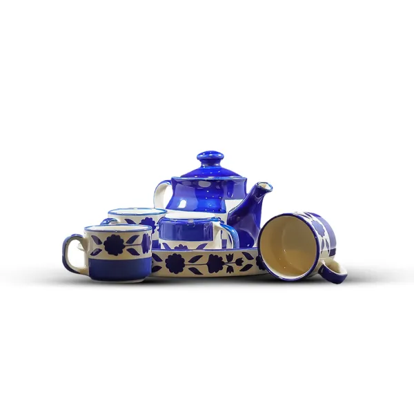 Hand-Painted Ceramic Tea Set with Kettle hover
