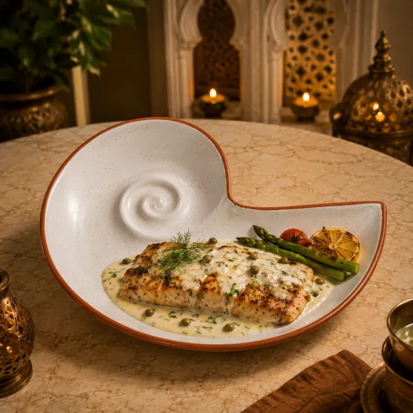 "Nautilus Shore" Artisan Serving Platter hover
