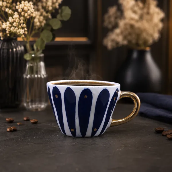 Midnight Petal Artisan Teacup