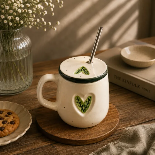 "Sprout Dot" Ceramic Desk Sipper Mug