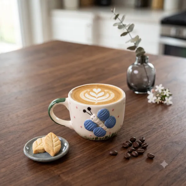 Embossed Azure Butterfly Artisan Cup hover