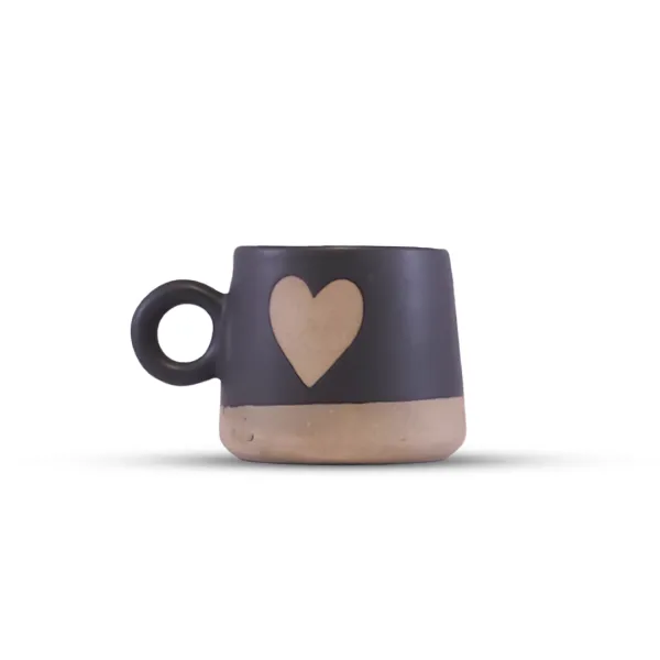 "Dil-Se" Matte Midnight Heart Artisan Mug hover