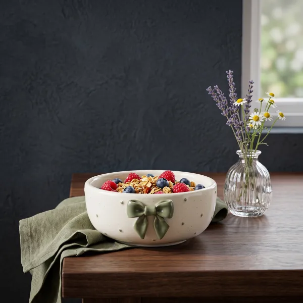 "Coquette Belle" 3D Bow Ceramic Dessert Bowls hover