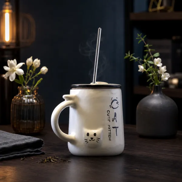 "Cute Kitten" Ceramic Desk Sipper Mug