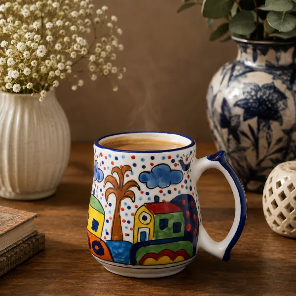 Hand-Painted Ceramic Bear Mug hover