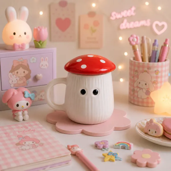Woodland Mushroom Mug with lid hover