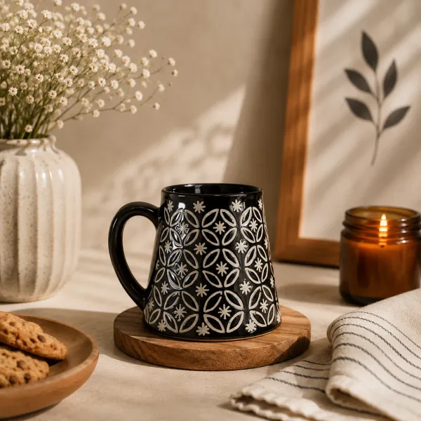 "Azure Lattice" Embossed Studio Mug hover